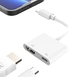 AIRSKY USB-C Adaptateur numérique Av Multiport, USB C à HDTV Adaptateur pour iPhone 15/16 à TV Port à deux voies, USB3.1 et charge rapide 4K HDTV Sortie compatible avec Iphone15 / 16 Ipad pro Mackbook Pro | 3-in-1 hub supporte 4K@60Hz, 100W PD le chargement, US
