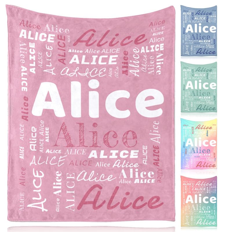Snewvie Personalised Baby Blankets with Name,Custom Soft Flannel Blanket for Girl,Boys,Kids,Adult,Women,Customised Blankets with Printed Name Gifts for Baby Shower Christmas Birthday(12Colors) — image 1