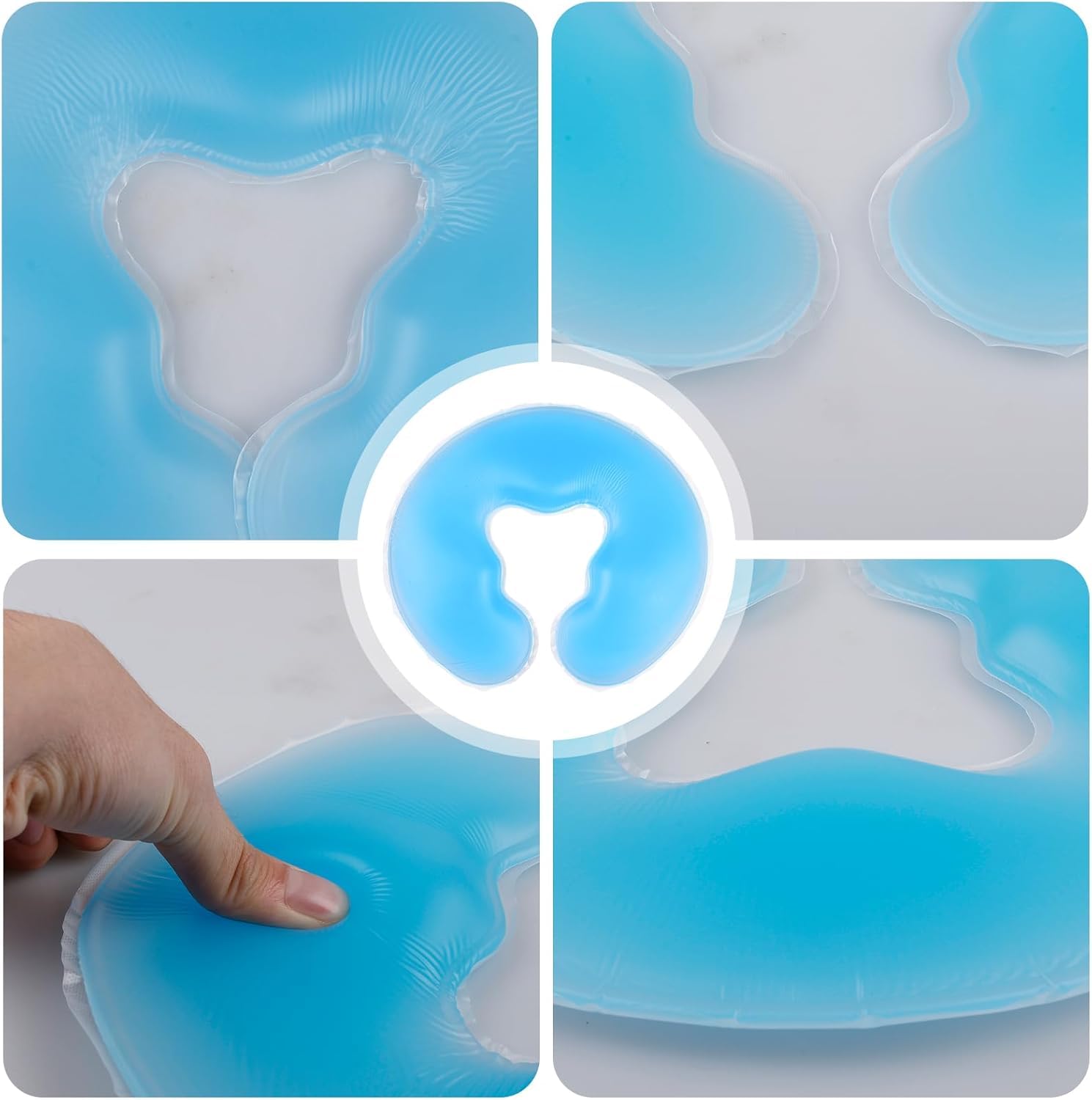 Coussin de Spa en Silicone, Coussin Facial en Silicone, Coussin de Gel pour Massage de la Tête, Coussin de Gel Facial pour Table de Massage, Coussin de Gel Facial, Dispositif de Massage Spa pour la