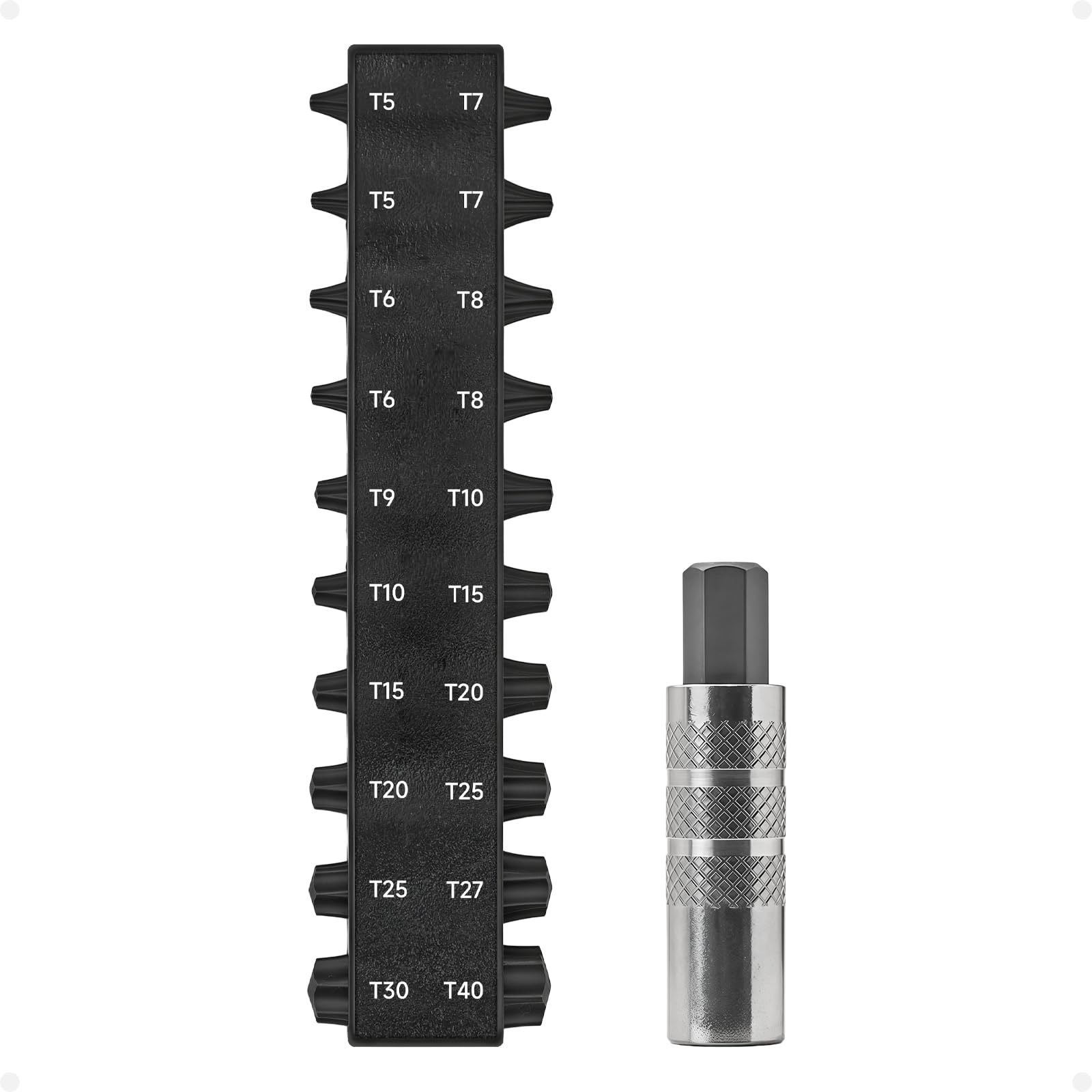 Steinwhale 20mm Ultra-Short Double-Ended Screwdriver Bit Set, Micro Stubby Power Bits with Custom 40mm Magnetic Bit Holder, Premium S2 Steel 1/4" Hex Shank for Tight Spaces & EDC (Torx)