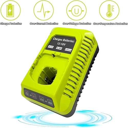 Miniatura 3 de Cargador de repuesto para cargador de batería Ryobi, compatible con cargador de batería Ryobi de 18 V, funciona con baterías de iones de litio Ryobi
