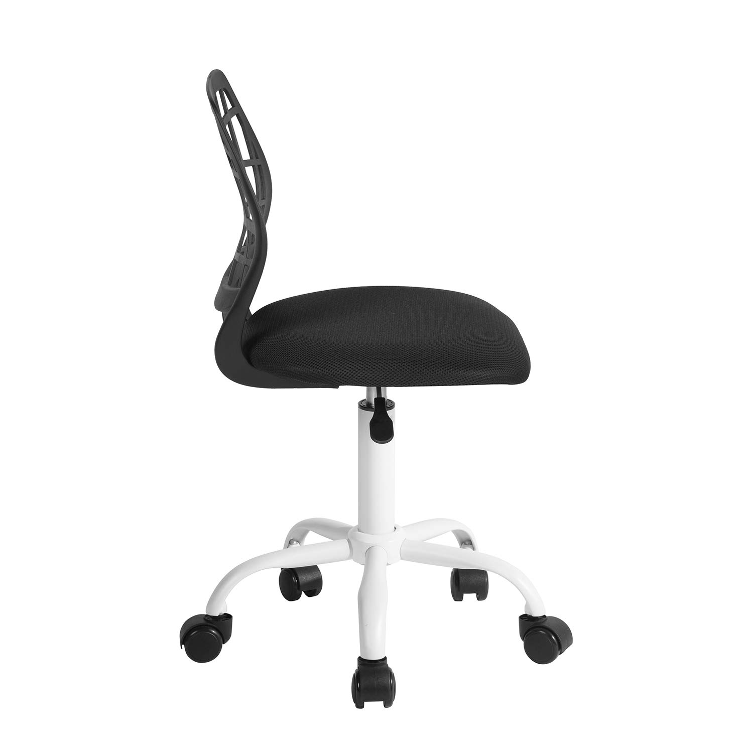 FurnitureR Kompakter Klassenstuhl, ergonomischer Sitz für Schule, Rückenlehne aus atmungsaktivem Netzgewebe in Schwarz, höhenverstellbar, Zeichenzimmerstuhl für Kinder, leicht zu bewegen 360 °