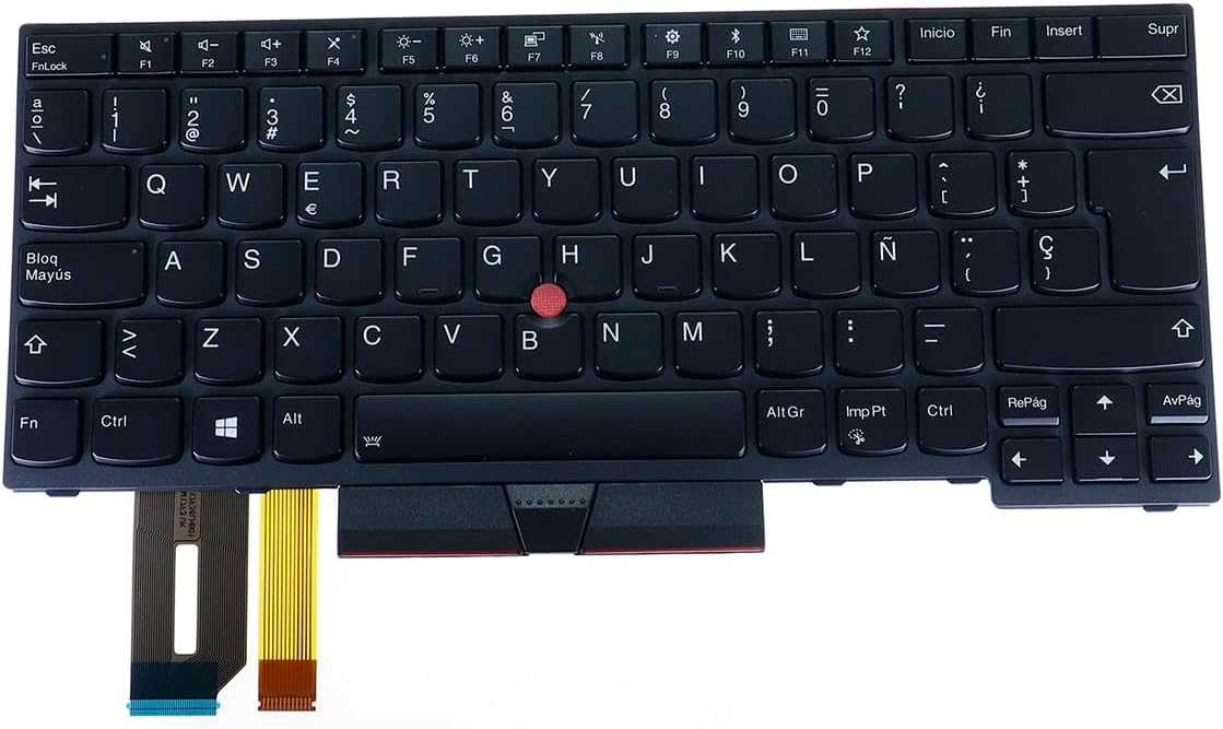 LeFix-Teclado Español RETROILUMINADO para PORTÁTIL Thinkpad E480 E490 T480s T490 T495 L480 L380 L390 L490 |L380 Yoga|L390 Yoga| Marco Negro