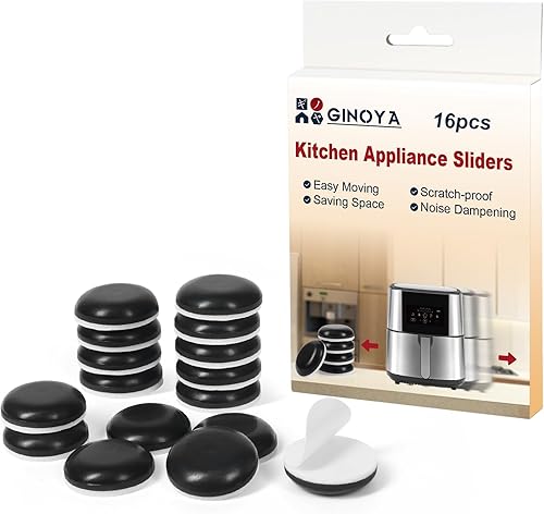 GINOYA Deslizadores de electrodomésticos para cocina, 24 piezas deslizantes adhesivos para máquina de expreso, cafeteras, freidora de aire,