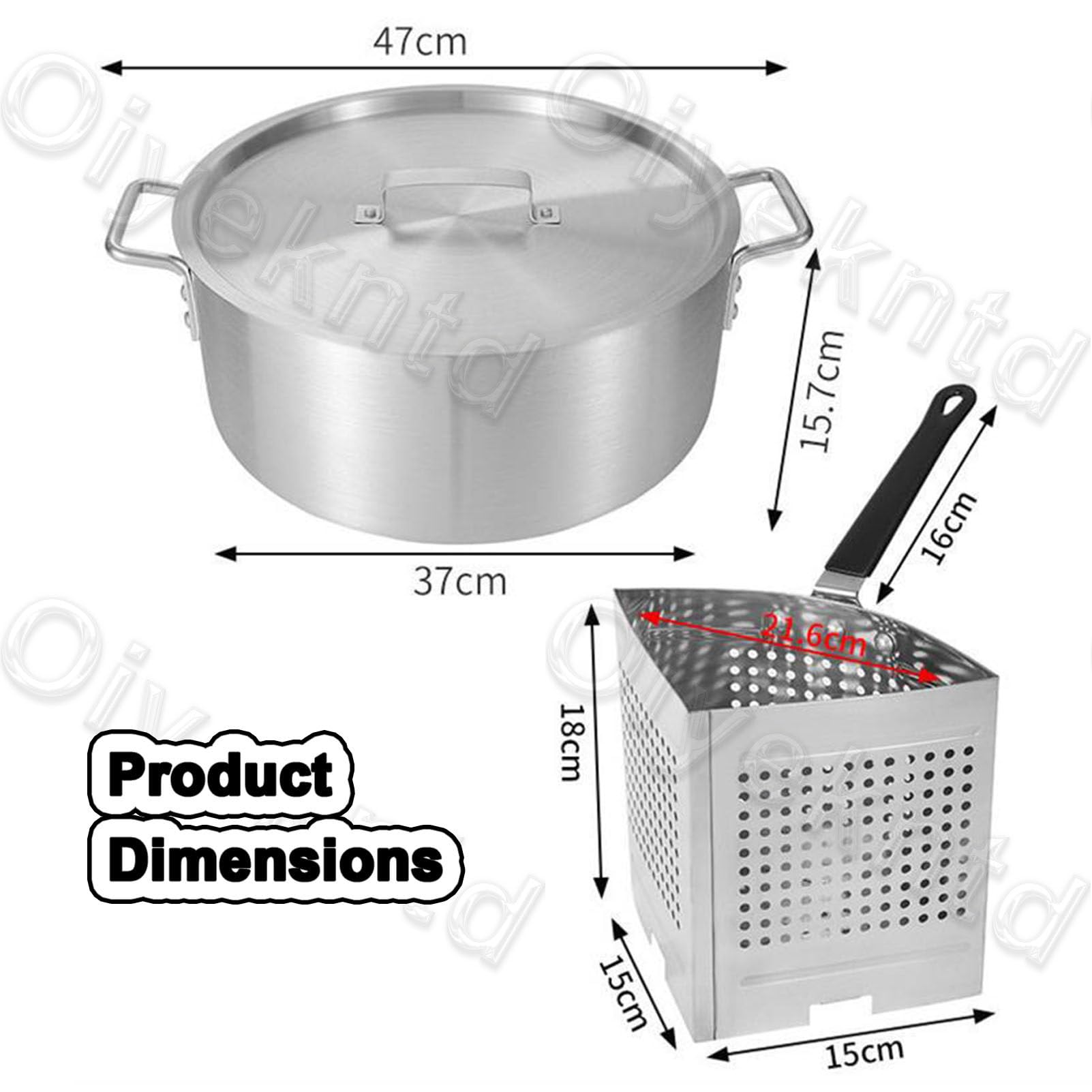5-teiliges Nudeltopf-Set aus Aluminium für Nudeln und Gemüse, inklusive 4 Edelstahleinsätzen (Siebkörbe) – ideal für den gewerblichen Einsatz und die heimische Küche.