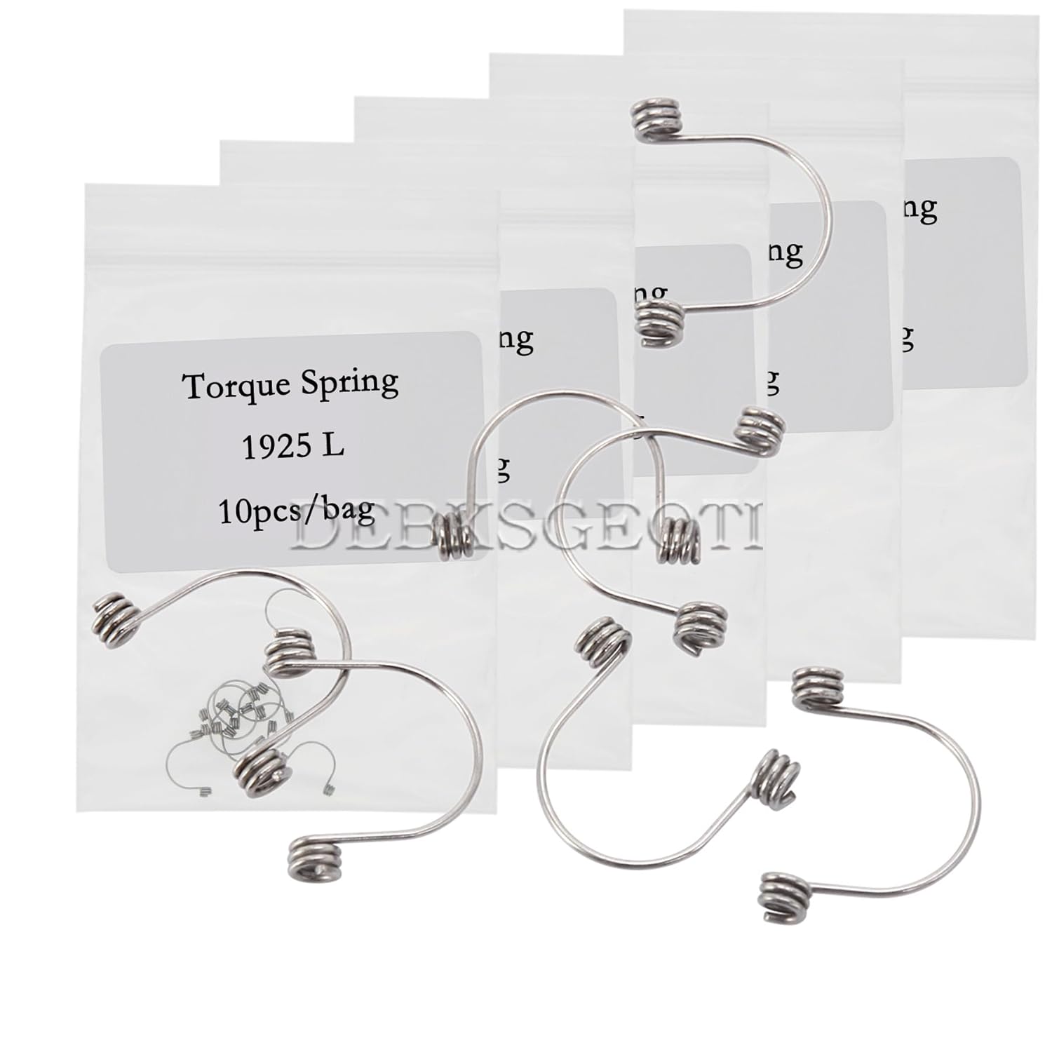 5packs/50pcs Tooth Model Torque Spring Small Middle Big Stainless Steel (016×022, Middle)