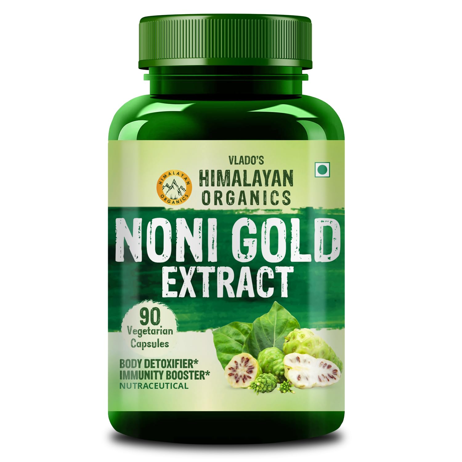 Vlado’s Himalayan Organics Noni Gold Extract 500mg Supplement | Good For Body Detoxifier, Immunity Booster, Joint Pain Relief, Restful Sleep | 90 Veg Capsules