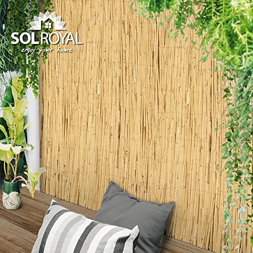 Sol Royal Schilfmatten Sichtschutz Zaun 180x600 cm SolVision S36 – langlebiger & witterungsbeständiger 100% Schilfrohrmatte Indoor & Outdoor für Balkon, Terrasse, Garten – Windschutz & Sonnenschutz