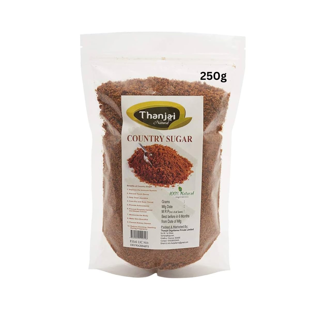 Naatu Sakkarai 250g Organically Processed Pure Country Sugar/Naatu Sakkarai 100% Natural