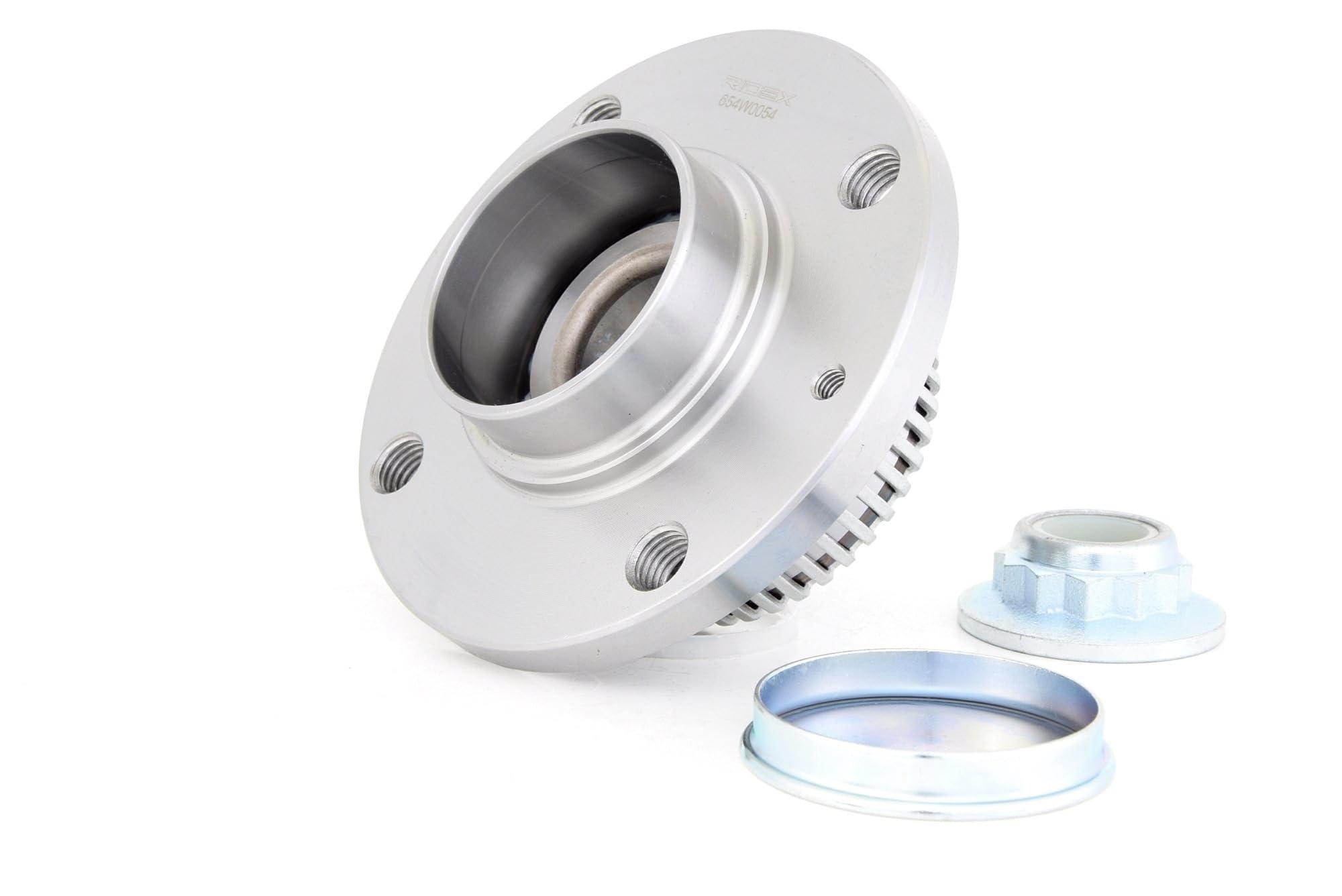 RIDEX 654W0054 Juego de cojinete de rueda Trasero ambos lados con buje de rueda con sensor ABS incorporado Compatible con VW Polo V Hatchback 6R1, 6C1