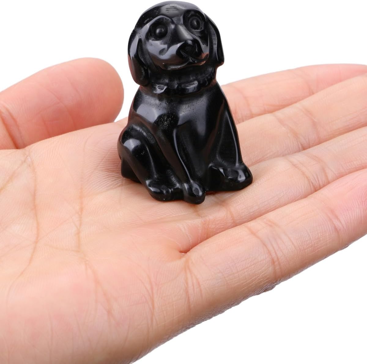 CrystalTears Black Obsidian Crystal Dog Ornament, Cute Dogs Gifts for Women Dog Lovers Men Christmas, 1.5” Lucky Healing Gemstone Labrador Dogs Puppy Figurine Statue for Home Office Desk Decor - Image 8