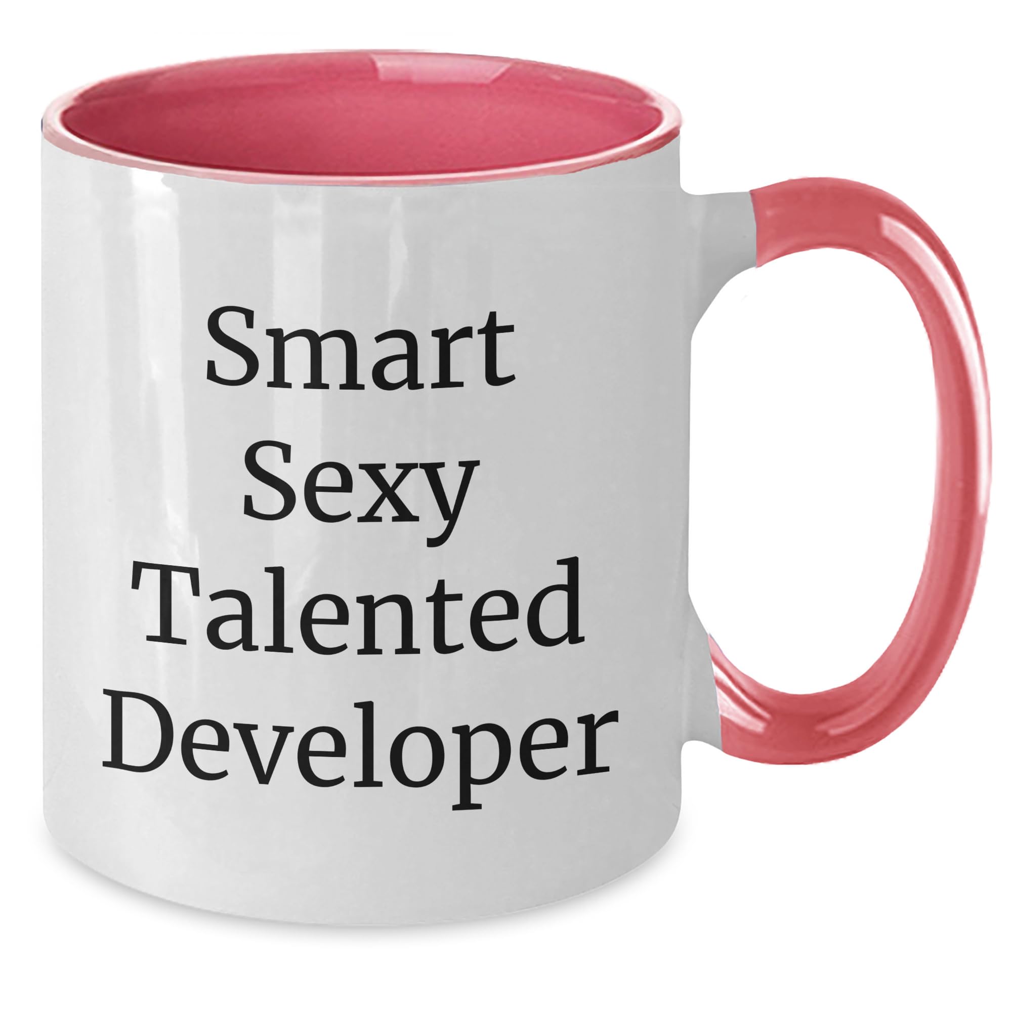 NAPAVI Developer's Delight, Funny Quote, Smart Sexy Talented Developer Gifts, Two Tone Coffee Mug for Christmas, Gifts from Friends and Family to Developer (150-200 characters in total)