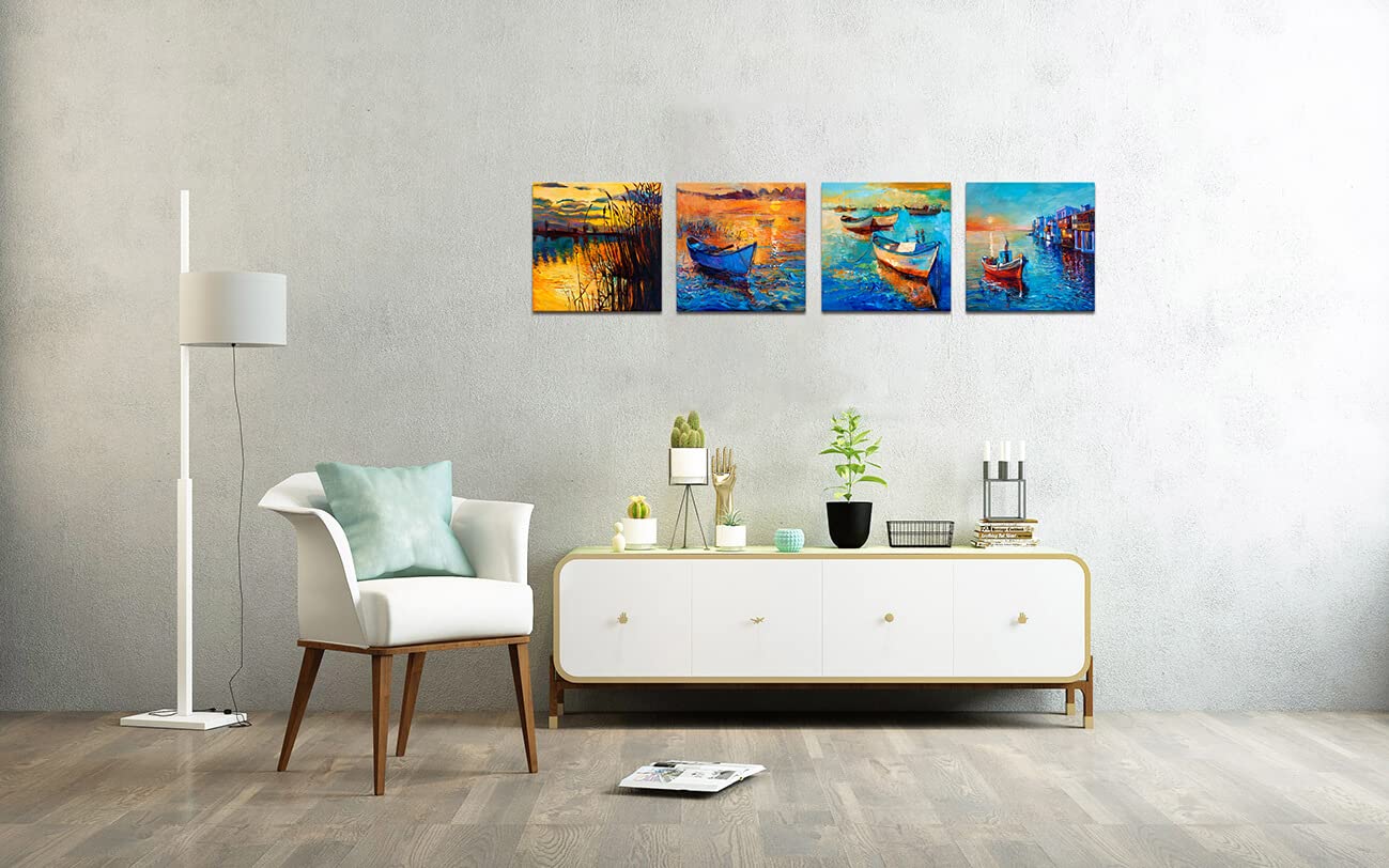 Blue Beach Pictures for Bedroom Wall Decor Sea Sunset Ocean Decor ...