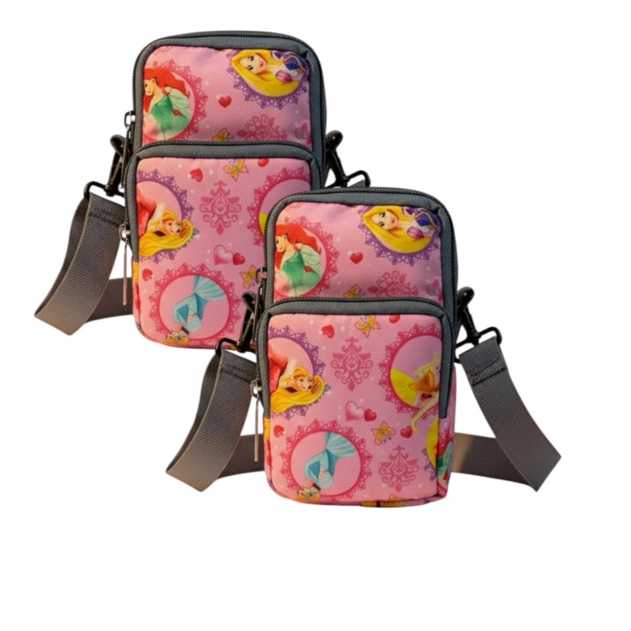 Parth collection combo Multi-Pocket Sling Bag – Water Resistant Crossbody Shoulder Bag for Men & Women | Passport, Mobile, Cash, Comb Storage, Lightweight | Bag for Travel, Outdoor, Commuting (Pink)