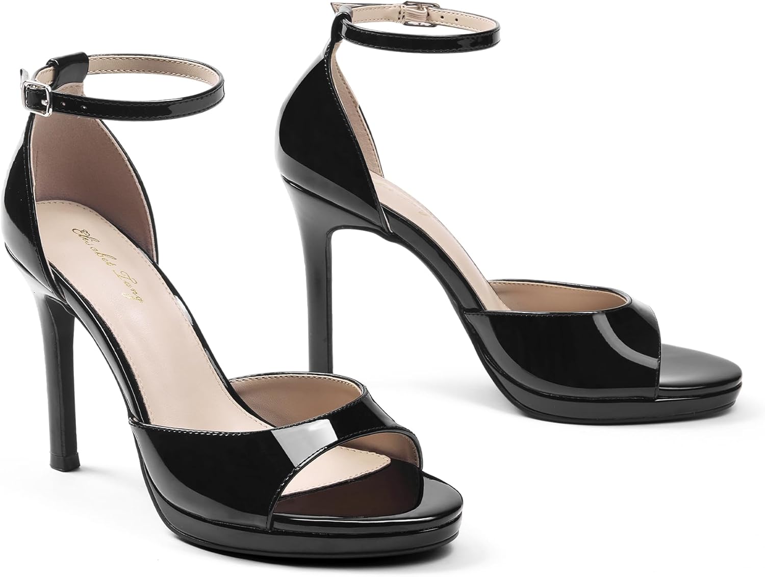 Elisabet Tang Woman's Round Open Toe Ankle Strap Heeled Platform Sandals Stiletto High Heel Sandal Dressy Sexy Wedding Party Shoes - Image 6