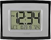 La Crosse Technology WT-8002U Digital Wall/Table Clock with Temp, Calendar, Alarm - 12/24 Hr, F/C Display