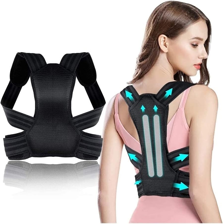 Posture Corrector for Men, Women, Spinal Lumbar Support Back Brace with Dual Comfortable Adjustable Belt Strap Providing Pain Relief for Neck, Back, Shoulders Relieves Pain (Size : XL)