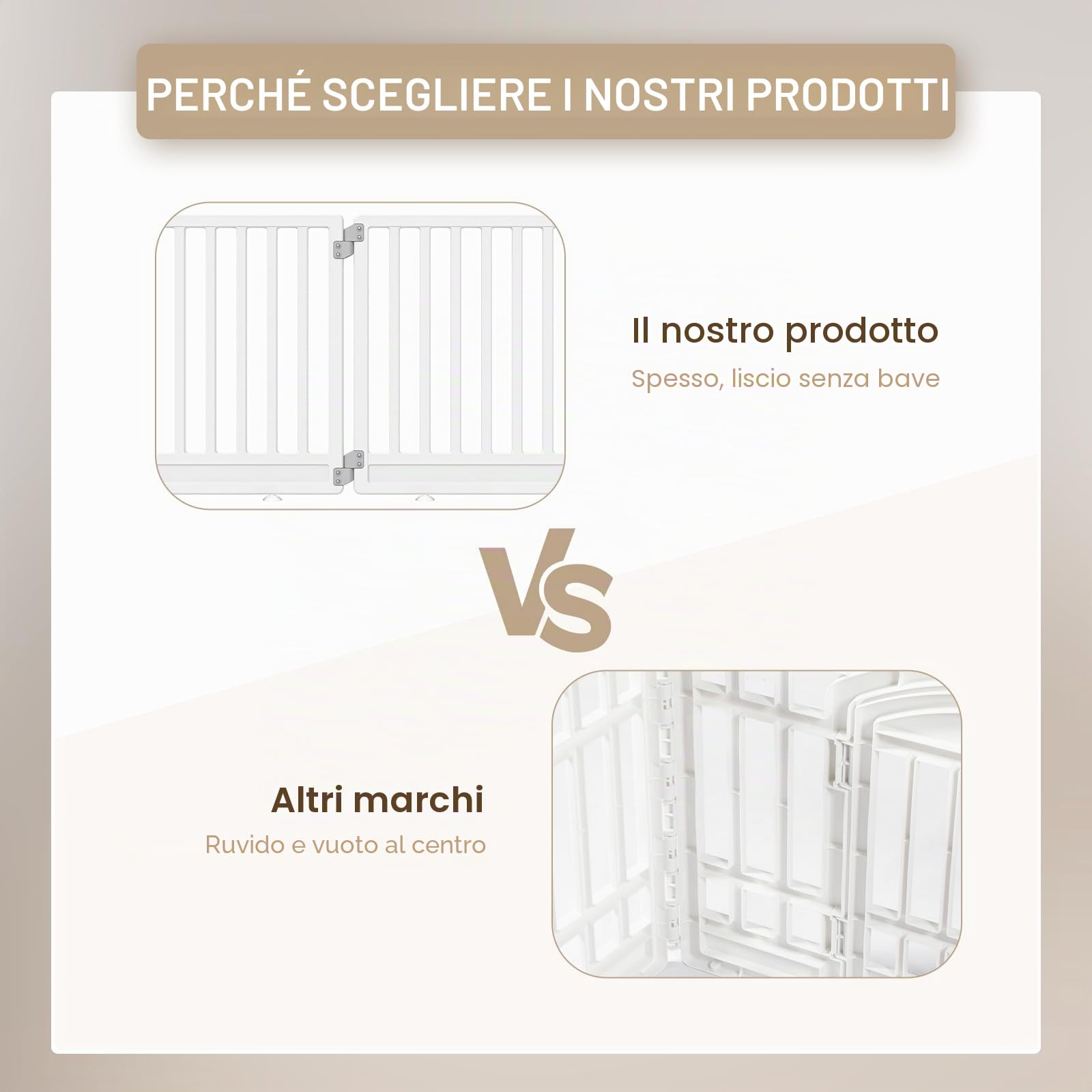 Gupamiga Box per cuccioli, pieghevole, con porta, beccuccio per cuccioli per casa, solido e liscio, facile da installare, bianco 89 x 89 cm