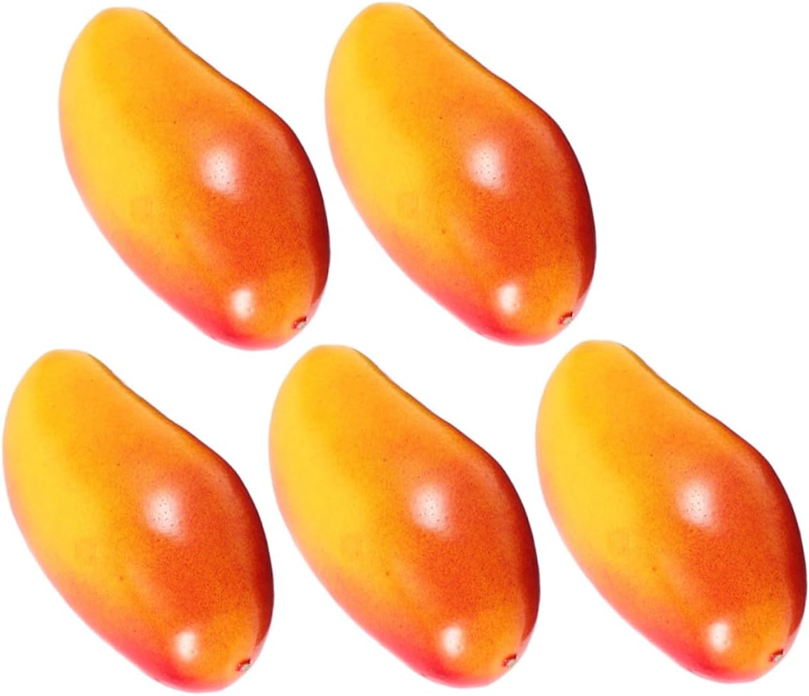 Artificial Mango Simulation Decor 5pcs Foam Lifelike Fruit Models Photo Props Home Party Table Decoration