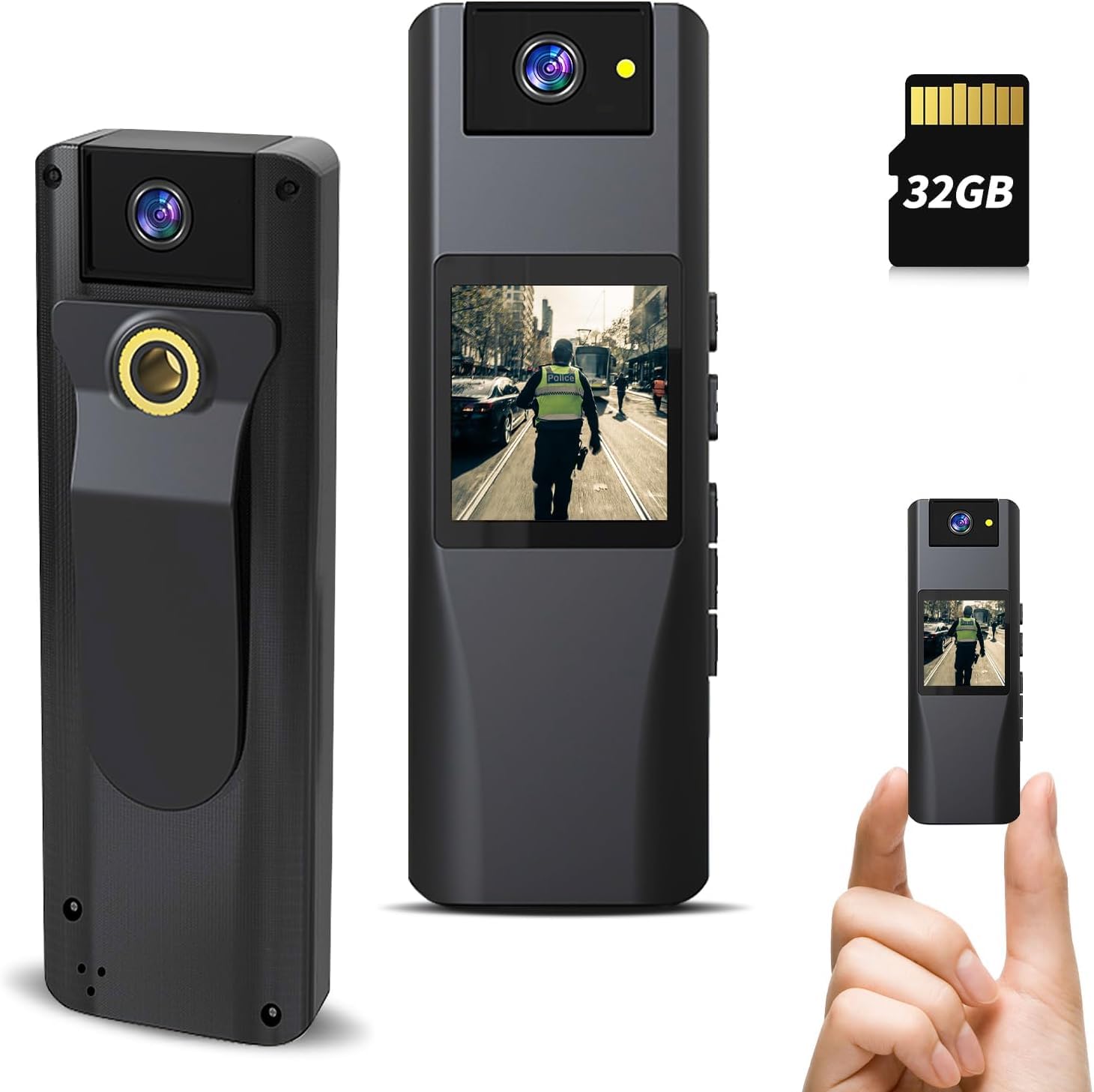 Mini 2K Body Worn Camera, 32GB Small Body Camera 7H Recording, Premium Portable Body Cam with Night Vision & Motion Detection Wearable for Office Home Security Guard Pet Record-image-14