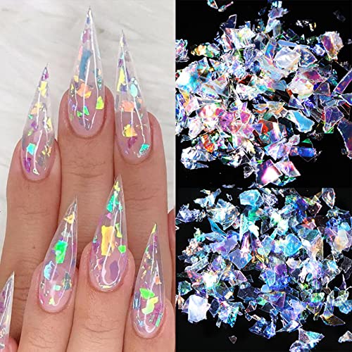 4 Bags Nail Art Glitter Sequins Irregular Colorful Mermaid Nail Flakes Confetti Sticker Manicure Nail Art Supplies For Women Party Diy Face Eyes Body Decorations Accessories #TOP1