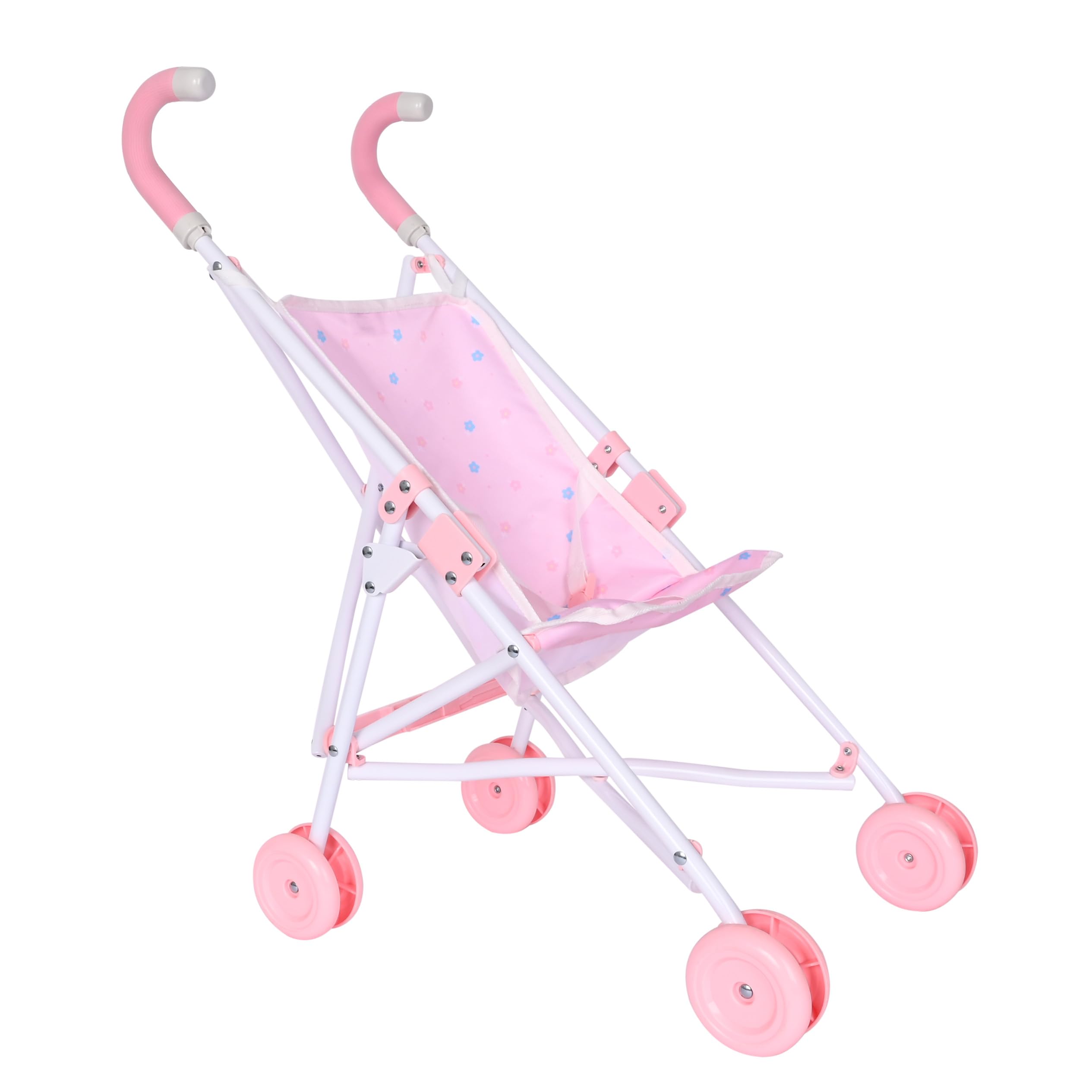 Poussette légère de poupée anti-chute avec sangles et châssis pliable