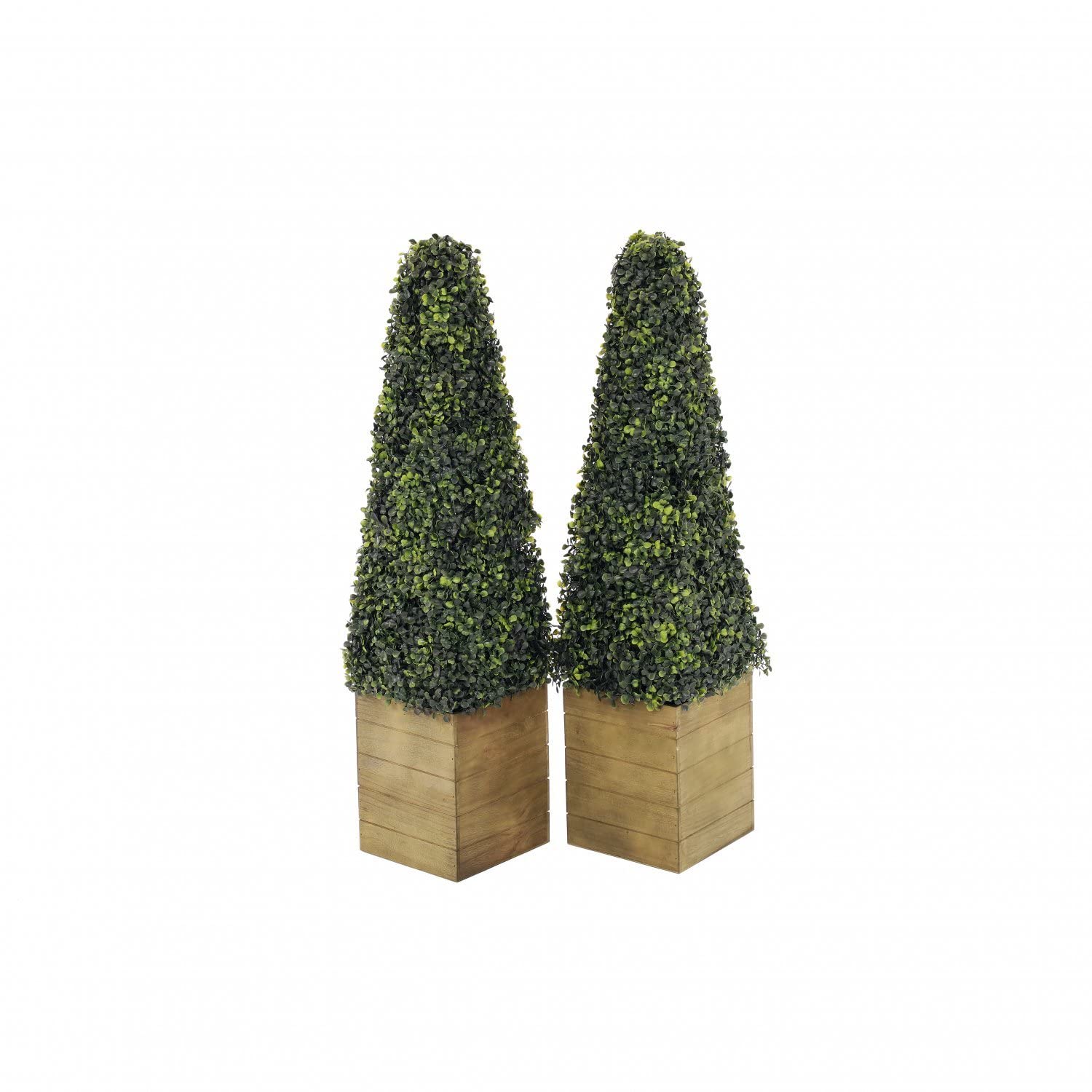 Buy Oypla Set of 2 Artificial Topiary Boxwood Pyramid Trees 90cm Indoor