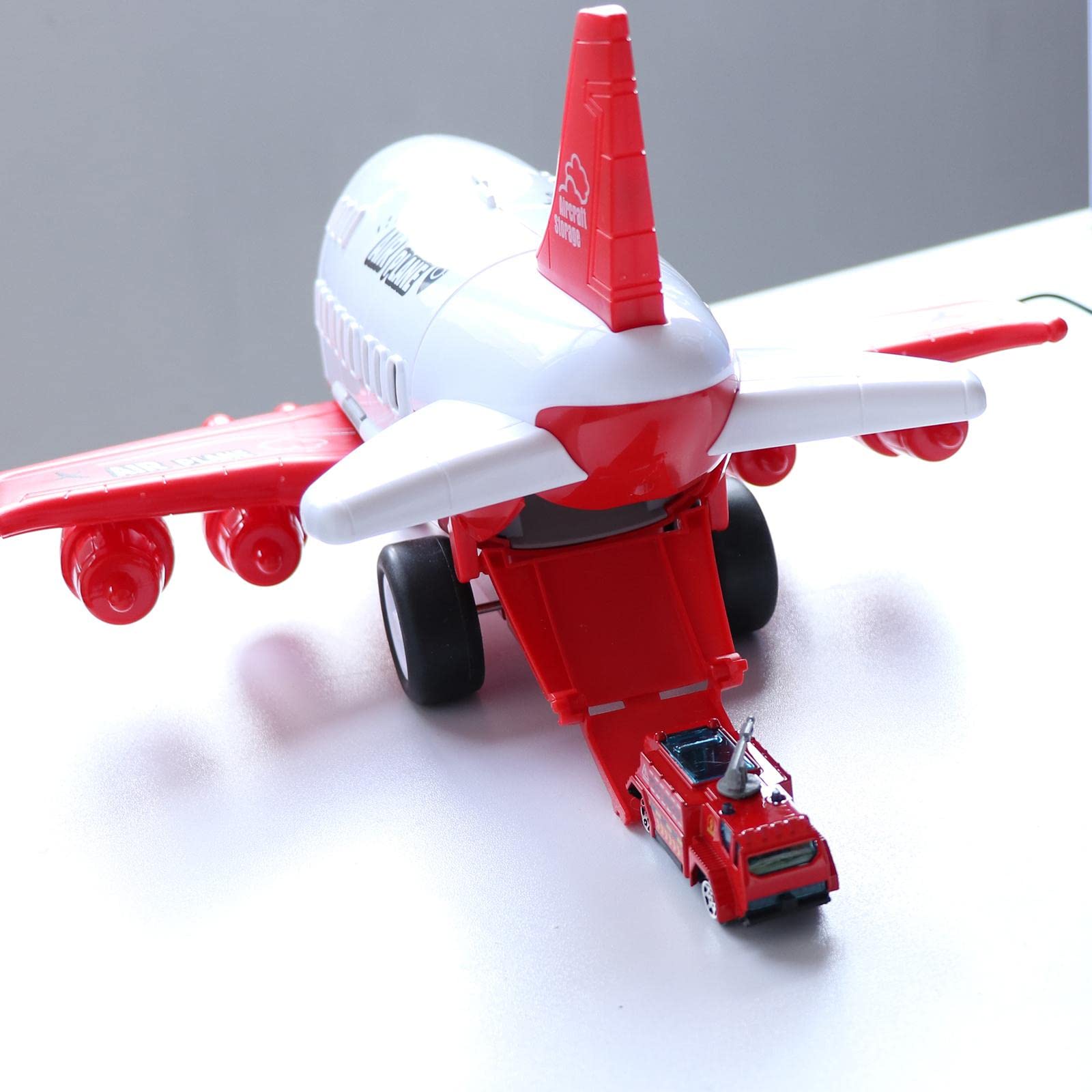 MagiDeal Aereo Passeggeri Giocattolo Grande Inerzia Portacarri Veicoli Alloy Adatto per Trasporto Giocattoli Gioco Bambini Esposizione Casa Collezione, Rosso 6 Antincendio Camion