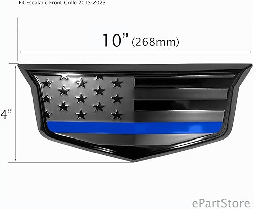 Vista 12 de Emblema de metal de aluminio con bandera negra americana para portón trasero (trasero 2015-2020, negro)