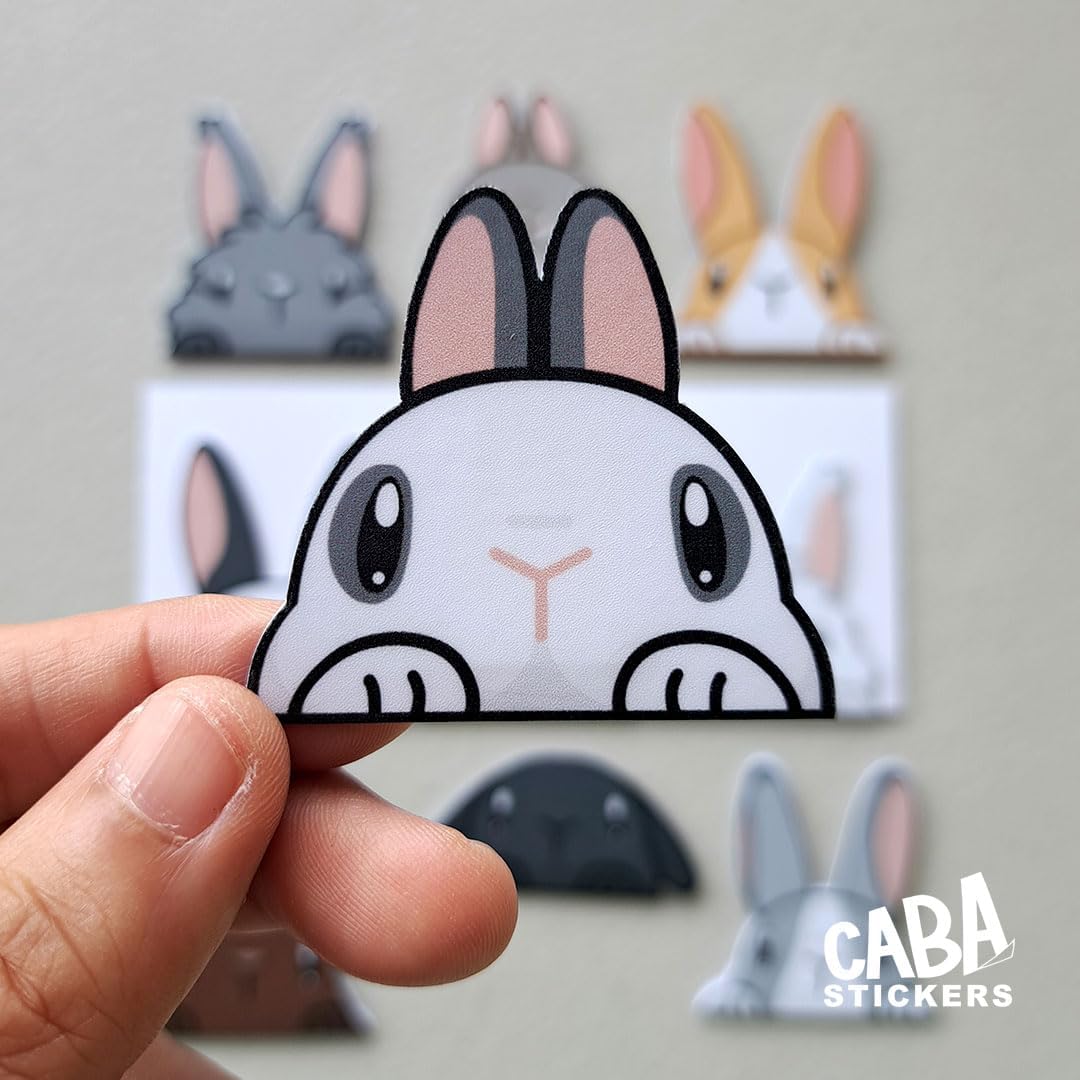 Cute Bunny Peeker Magnetic Bookmarks; Rabbit Book Markers for Reading; Original Designs (White (3 Bookmarks)) image 2