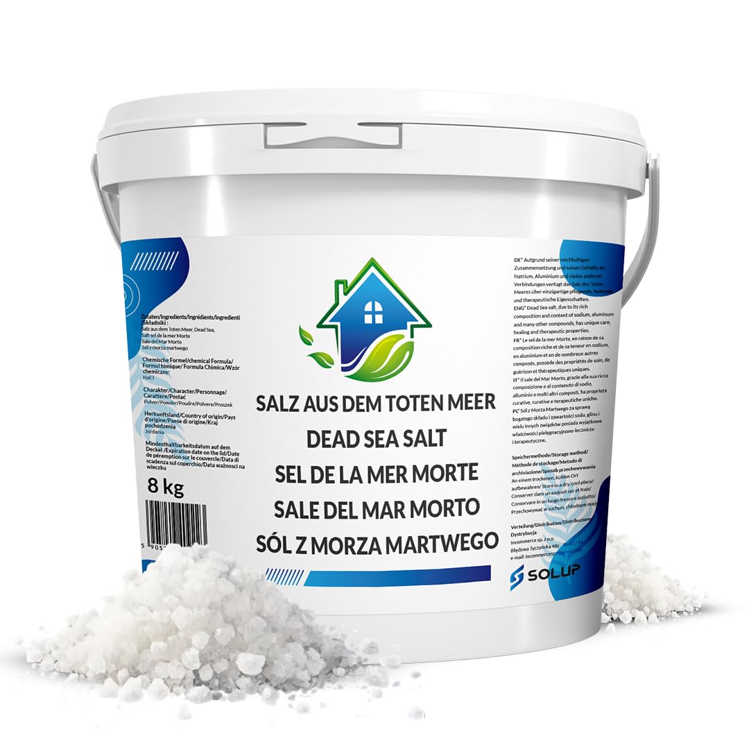 Mar Morto, sali da bagno da 8 kg, secchiello naturale per pediluvio, benefico per irritazioni cutanee