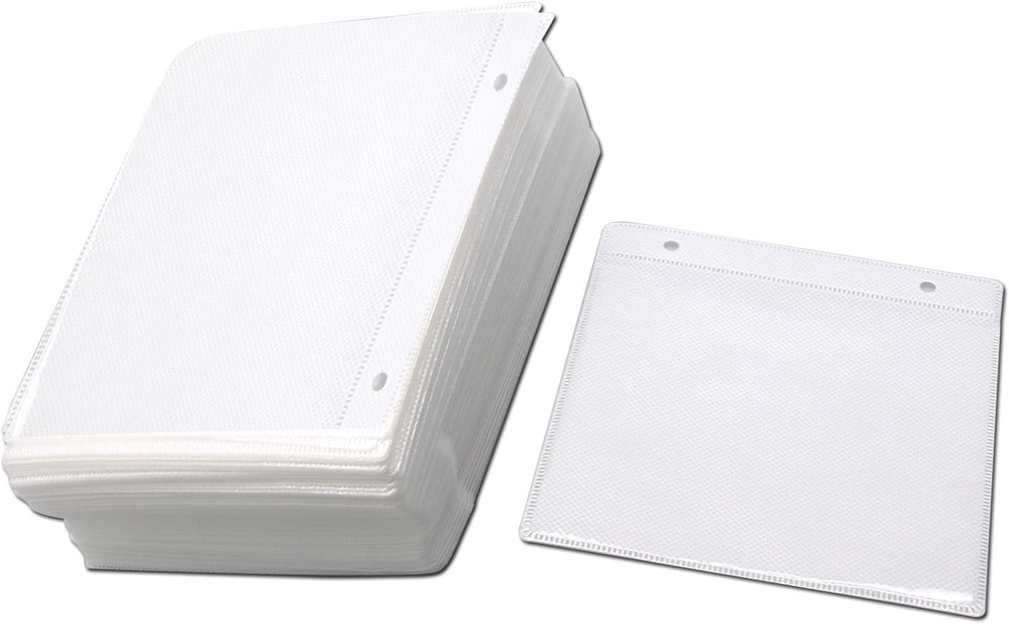 Tulead 100pcs Double Sided Binder Sleeves CD DVD Sleeves Non-Woven Disc Sleeves White