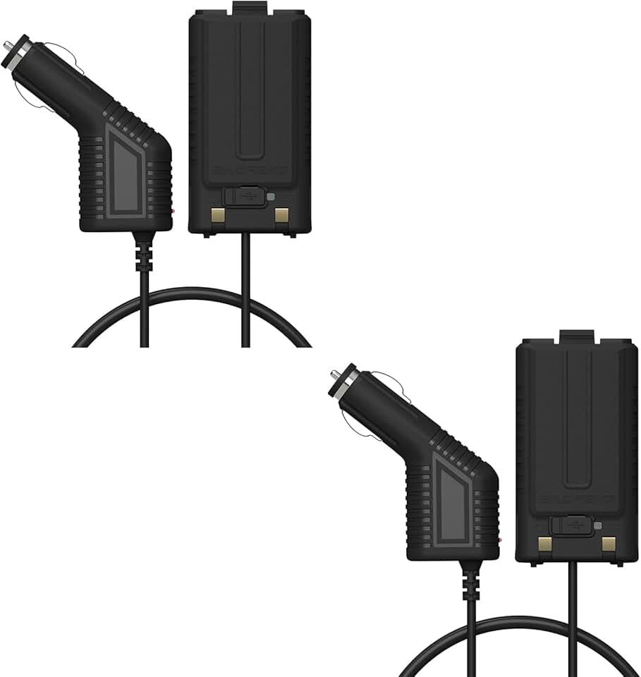 Pacote com 2 BAOFENG UV-5RH Pro GPS eliminador de bateria carregador de carro 12-24V para substituição de rádio GM-5RH GMRS K5Plus bateria de rádio bidirecional
