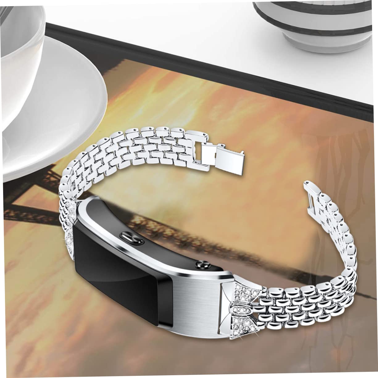OSALADI 3 Piezas Banda De Acero Inoxidable Pulseras Impermeables Banda De Metal Bandas De Manzanas Bandas De Repuesto Correa De Reloj Inteligente Ajustable B5 Decorar