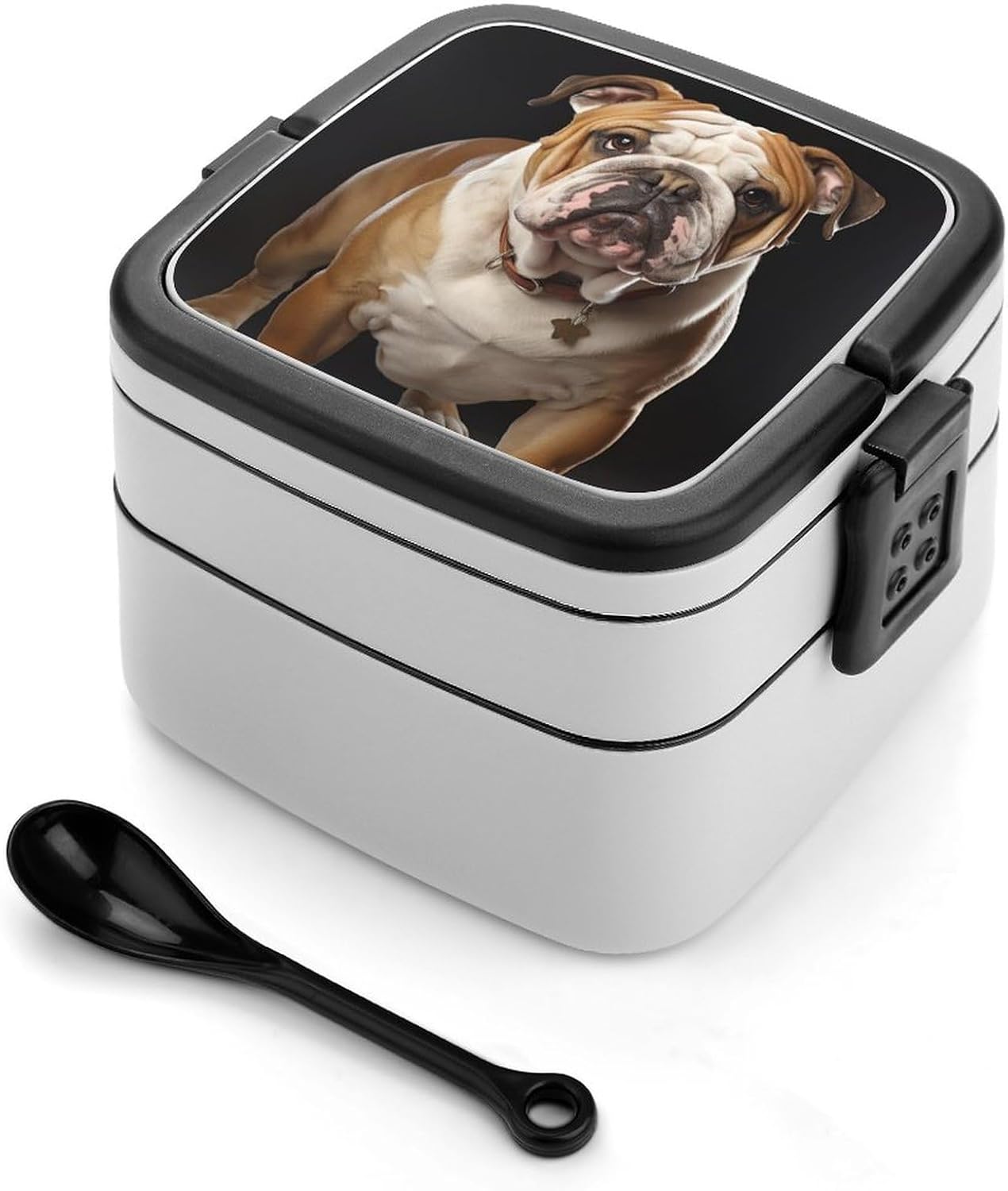 Adults Lunch Box Adult Bento Box Stackable Bento Box BPA-Free English-Bulldog Lunch Box Food Container Ideal for Meal Prep, Work, And On The Go