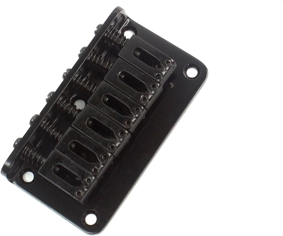Non-tremolo Electric Guitar Hardtail Bridge 6-Saddle, Black