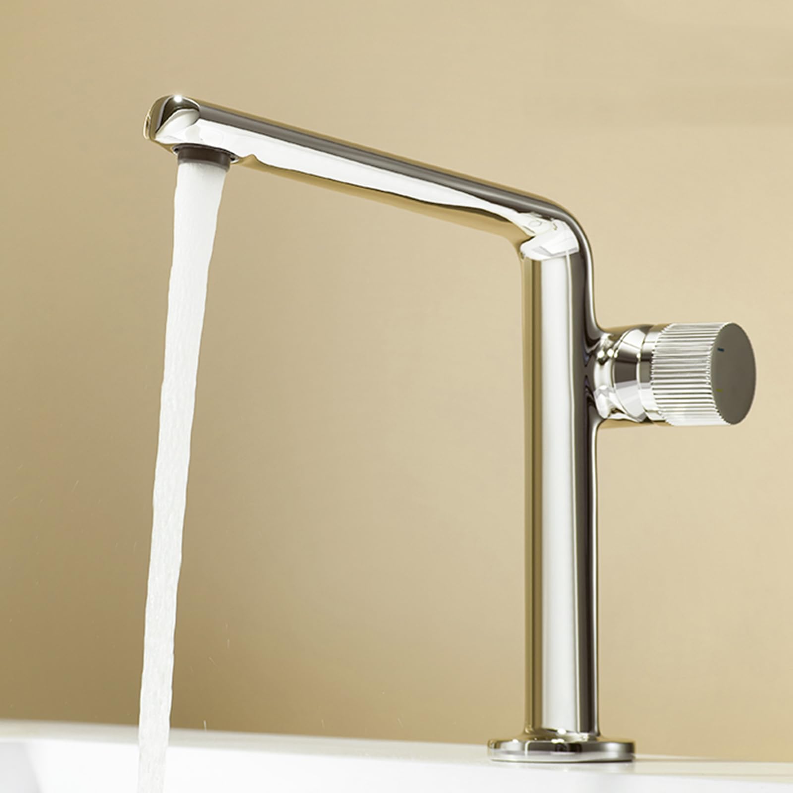 ANVLOJRIH Chrome Mixer Tap Bathroom Sink Single Handle Hot and Cold Brass Bathroom Basin Taps Chrome
