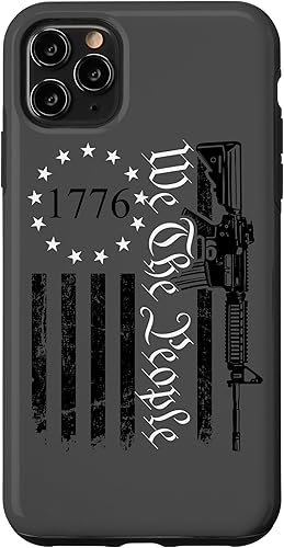 Funda para iPhone 11 Pro Max We The People - Patriotic Gun Rights AR15 Pro Guns con bandera de Estados Unidos