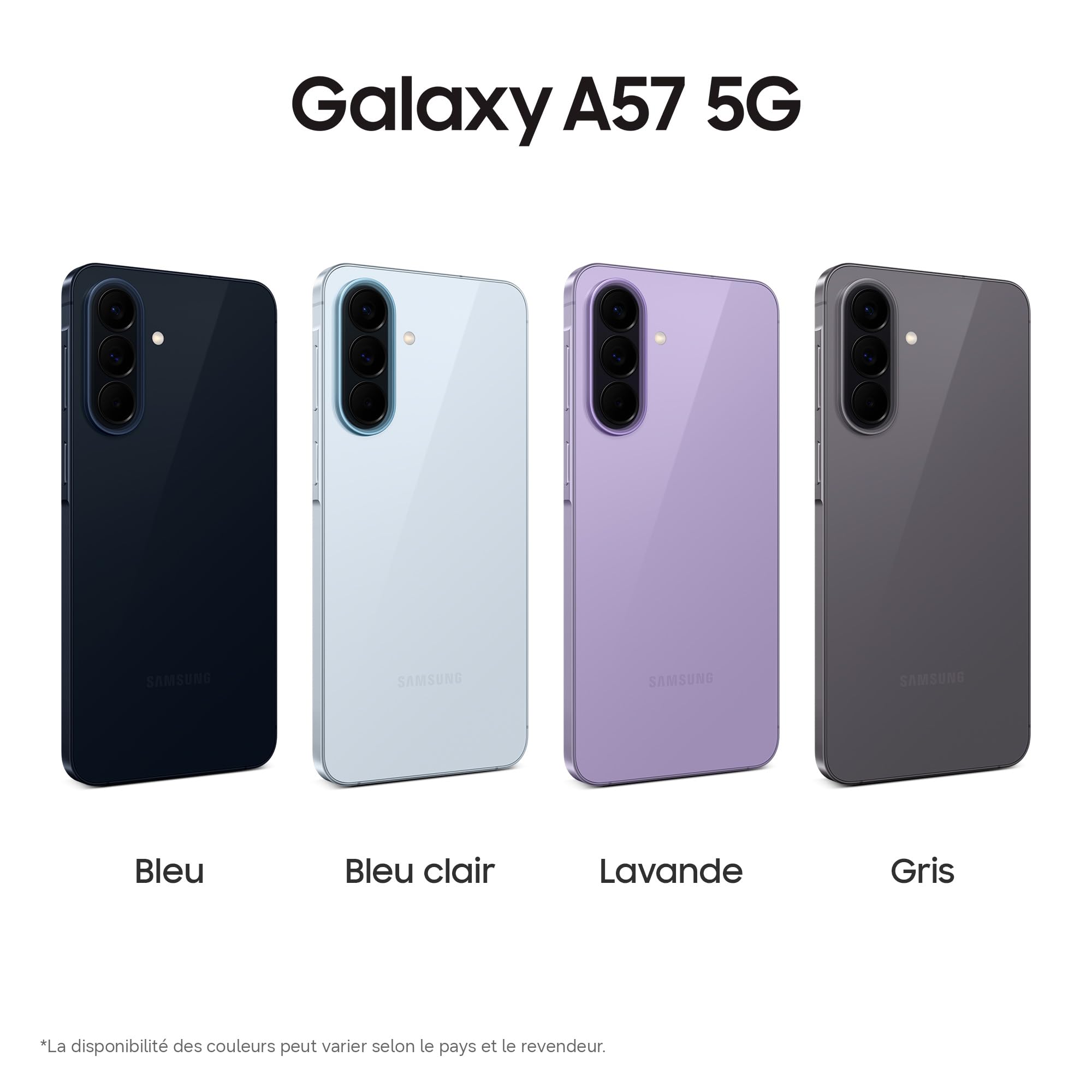 Samsung Galaxy A57 5G, Smartphone Android 5G avec l'IA Accessible à Tous, 128 Go, RAM 8 Go, Chargeur Secteur Rapide 25W Inclus, Smartphone déverrouillé, Lavande, Version FR