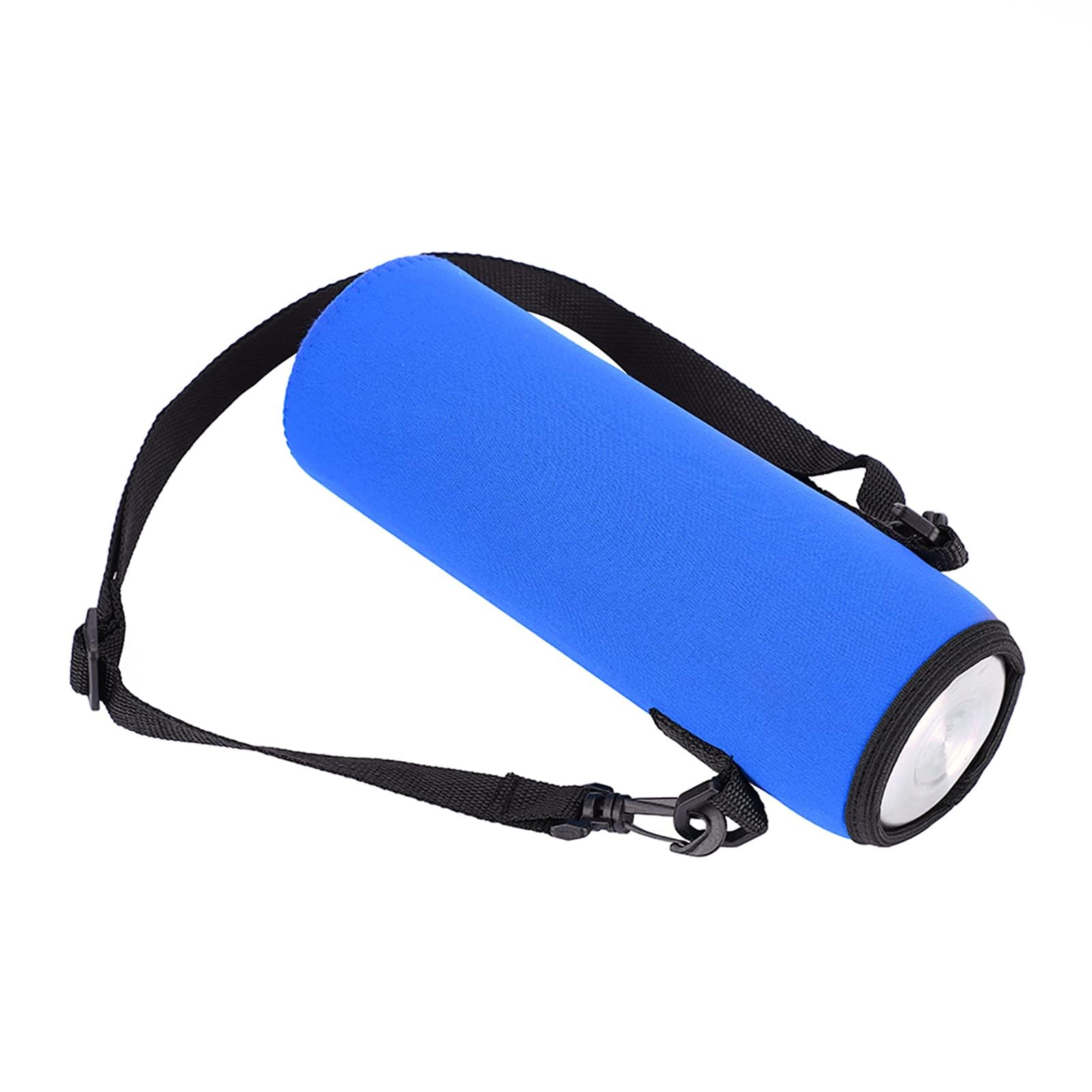 Custodia Termica per Borsa Porta Bottiglia D'acqua in Neoprene con Tracolla Custodia Impermeabile per Bottiglia D'acqua da 1 Litro per Uso Esterno (BLUE)