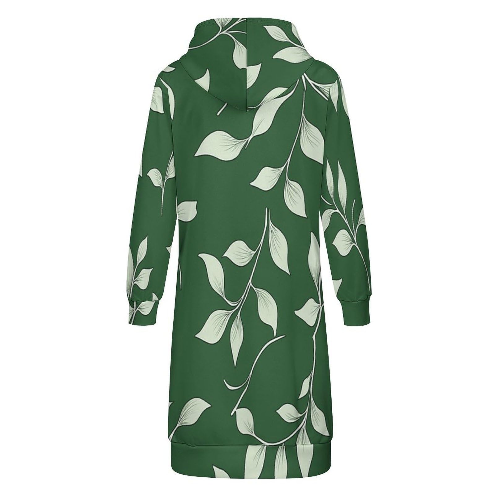 Felpa Donna con Zip Felpe Sportiva con Tasche E Cappuccio Motivo A Foglia Bianca Morbida Invernale Giacca Regolabile Confortevole per Uso Quotidiano Casual