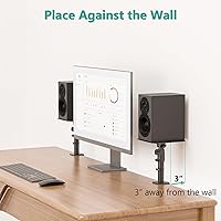 Vista 3 de WALI Soporte para monitor de estudio y altavoz, juego de 2 soportes de escritorio con abrazadera, soporte de audio universal ajustable en altura