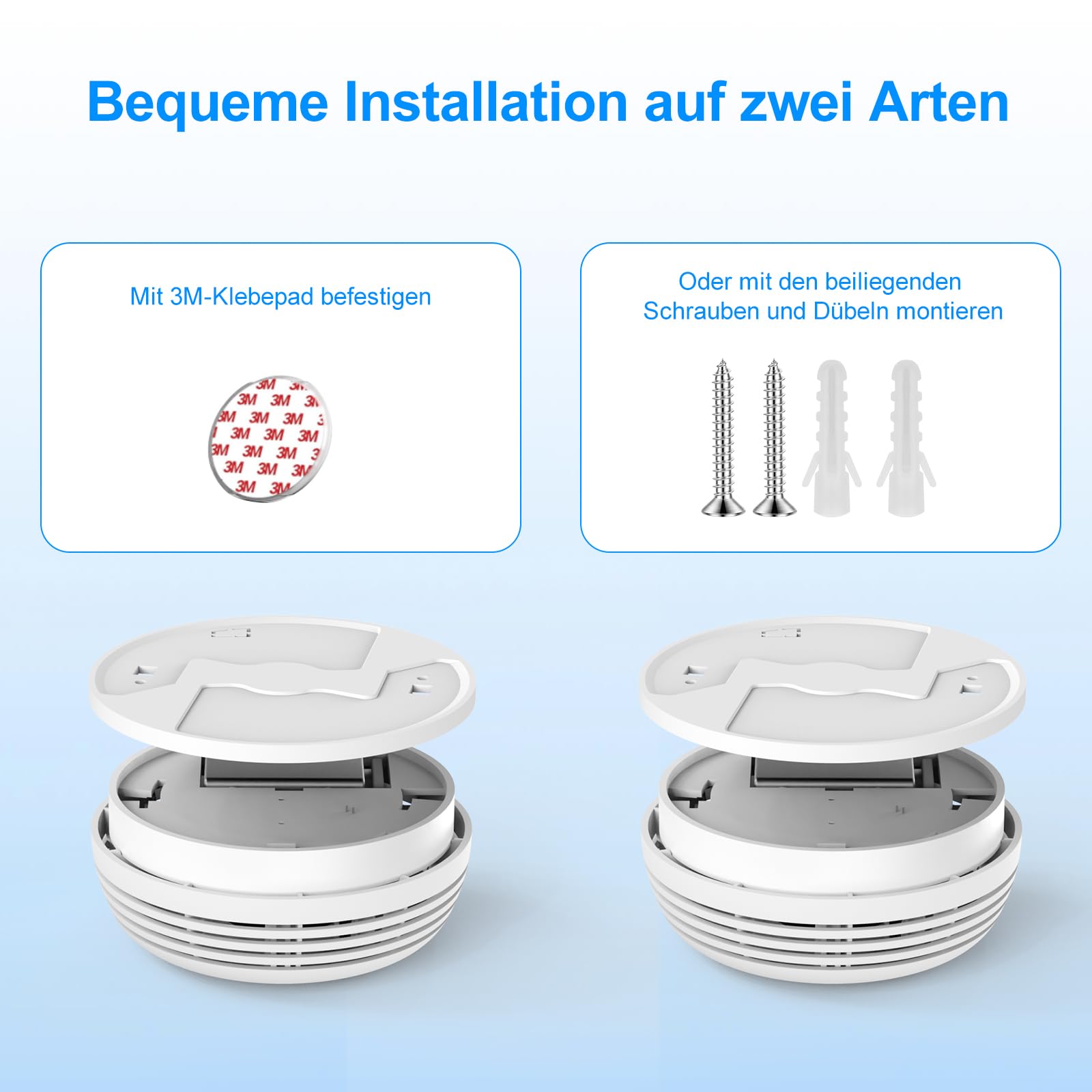 XUK 6er Set Rauchmelder 10 Jahre Lebensdauer– Rauchwarnmelder/Brandmelder mit Austauschbarer 9V Batterie, 85 dB Alarm, Test- & Stummschalttaste, EN 14604 (6er-Pack)