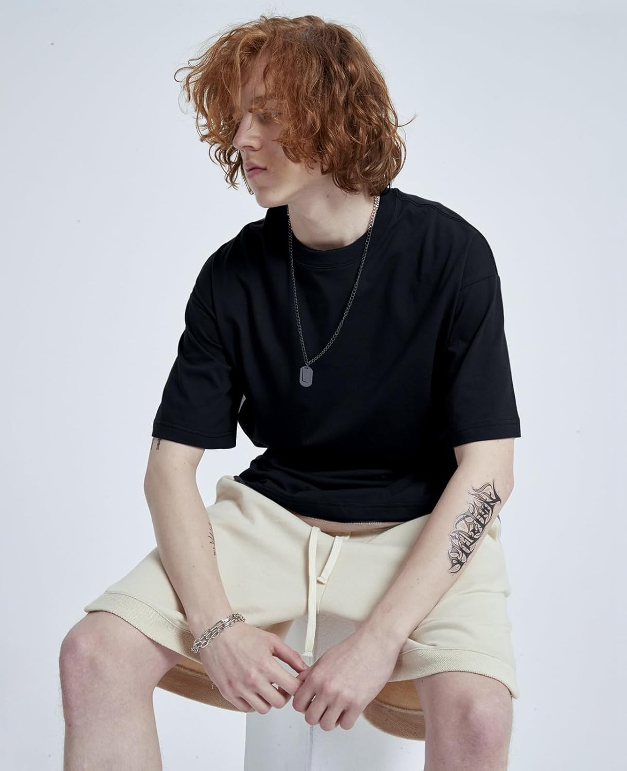 Mens Oversized T-Shirts Fashion Loose Fit Crewneck Tshirt Streetwear Heavyweight Short Sleeve Tee Shirt Gym Workout Tops - Image 5