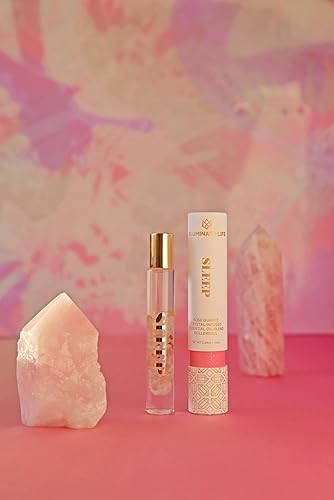Miniatura 6 de Rollerball de aceite esencial  Sleep, 0.34 oz  Rollo de cristal de cuarzo rosa con rosa, lavanda y vainilla  Mezcla de aromaterapia, vegano,
