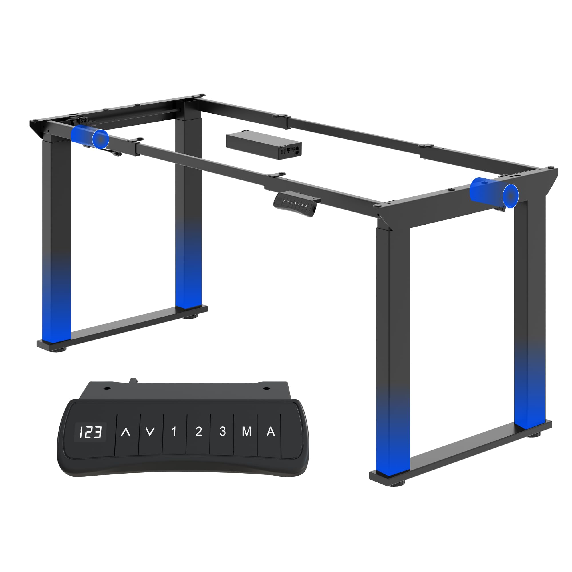 FLEXISPOT Elektrisches Tischgestell höhenverstellbar, 4-Bein Gestell für höhenverstellbaren Schreibtisch, mit 2 Motoren, LED Höhenanzeige, 3 Memory & Sitz-Erinnerung, 150 kg Tragkraft