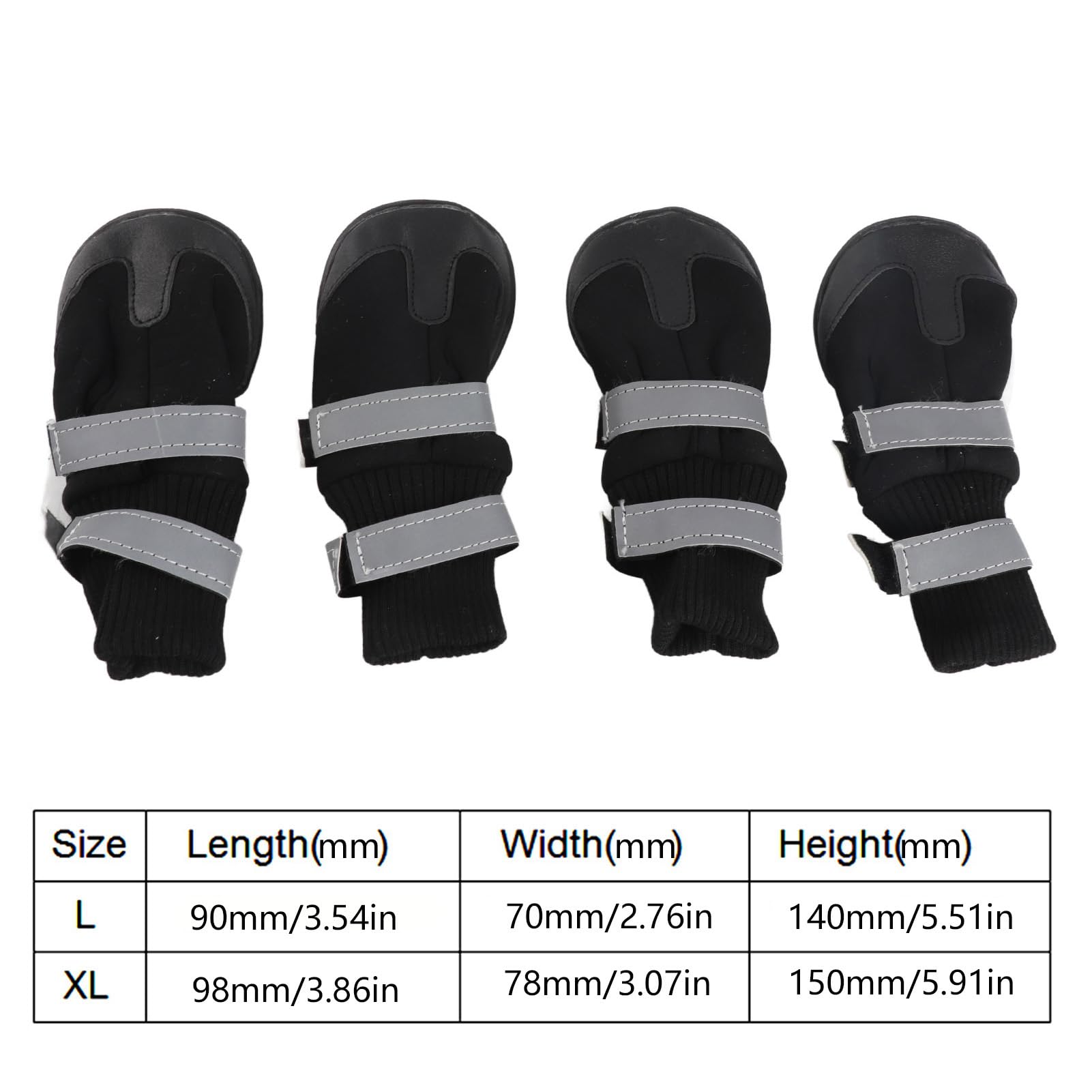 Zerodis 4 Piezas de Botas para Perros, Zapatos de protección Antideslizantes Negros para Perros Botas de protección cálidas Impermeables para Perros medianos y Grandes(XL Azul)