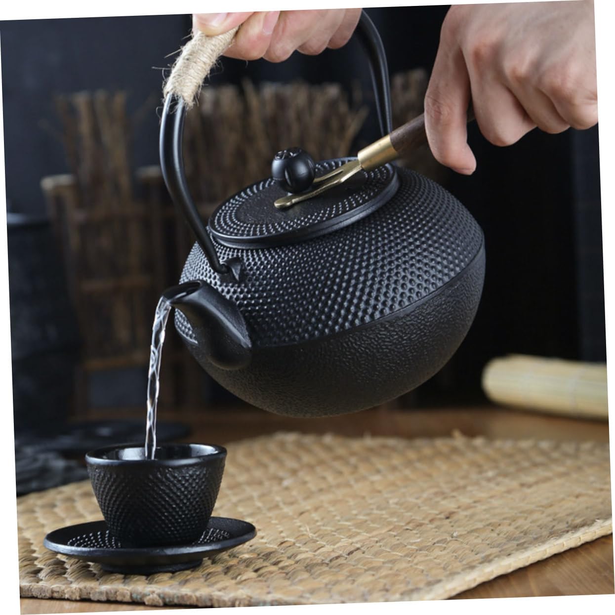 PRETYZOOM Tetera de Hierro Fundido Clásica de 900ml Infusor para Hojas Sueltas, Diseño Vintage Japonés, Fácil de Limpiar y Portátil para Hogares y Oficinas