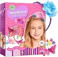 Headband Making Kit for Girls - Arts & Crafts Gift - Make Your Own Fashion Headbands for Kids - DIY Hair Accessories Set - Gift for Ages 5-12 Year Old Girl - Little Kids Art & Craft Gifts