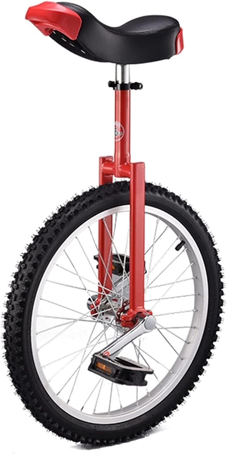 Single Wheel Unicycles Unicycles for Adults, 16/18 /20 Inch Outdoor Unicycle Balance Exercise Fun Bike Fitness Scooter Circus, Adjustable Seat, Loads 150kg(Yellow,20 inch)